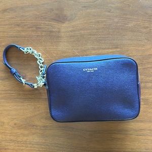 Coach Leather Camera Wristlet - Purple